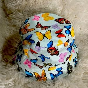 Coloful butterfly reversible festival bucket hat